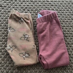 Zara Cute Monkey Print and Pink Baby Pants Set
